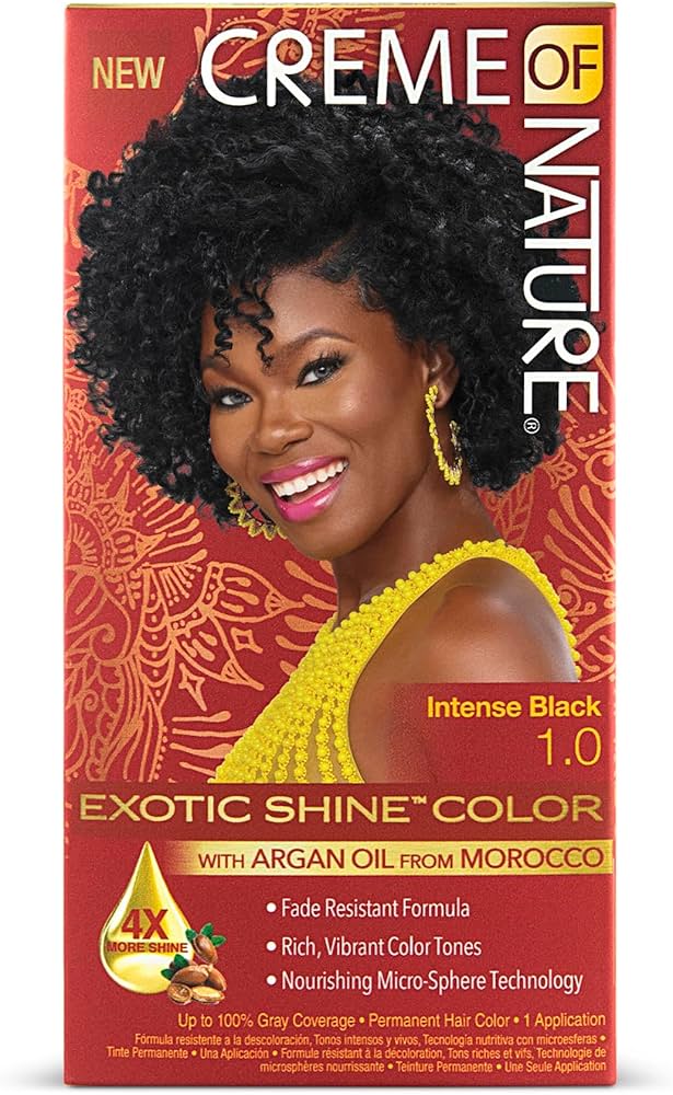 CREME OF NATURE EXOTIC SHINE COLOUR WITH ARGAN OIL FROM MOROCCO 1.0 INTENSE BLACK